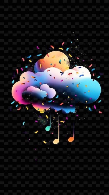 PSD psd radiant neon glow cloud art concepto único activo de juego para diseños abstractos