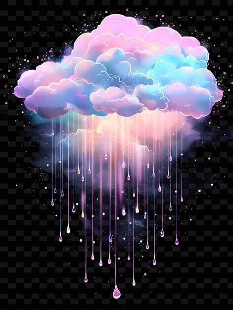 PSD psd radiant neon glow cloud art concepto único activo de juego para diseños abstractos