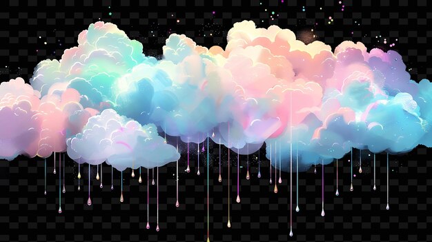 Psd radiant neon glow cloud art concepto único activo de juego para diseños abstractos