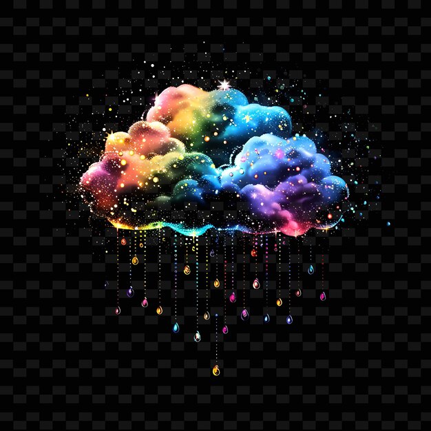 PSD psd radiant neon glow cloud art concepto único activo de juego para diseños abstractos