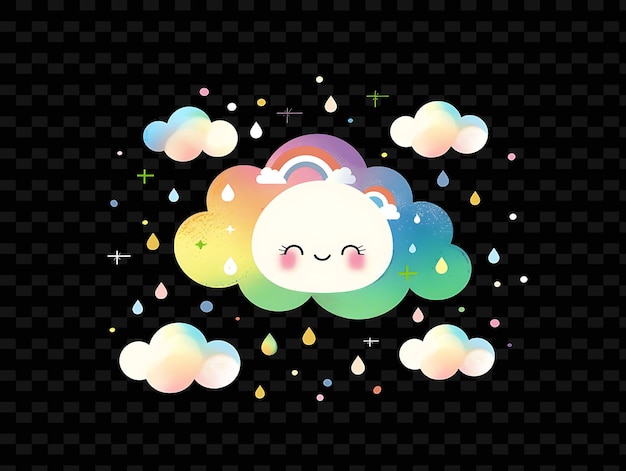 PSD psd radiant neon glow cloud art concepto único activo de juego para diseños abstractos