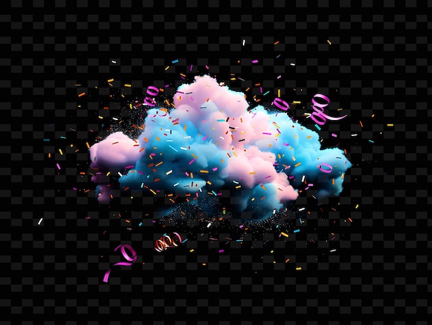 Psd radiant neon glow cloud art concepto único activo de juego para diseños abstractos