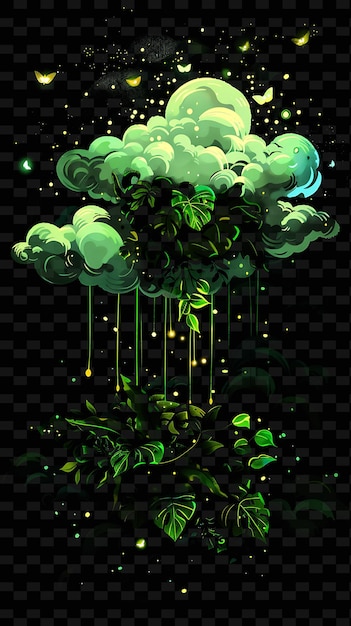 PSD psd radiant neon glow cloud art concepto único activo de juego para diseños abstractos