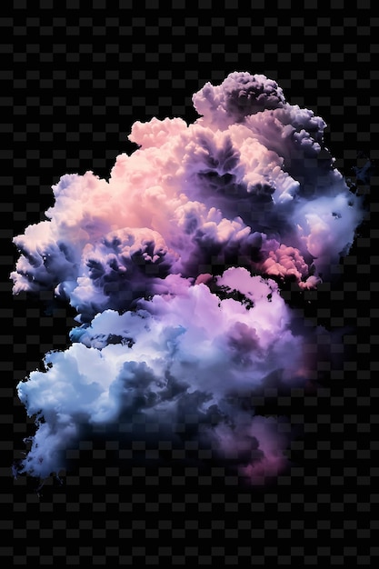 PSD psd radiant neon glow cloud art einzigartiges konzept-spiel-asset für abstrakte designs