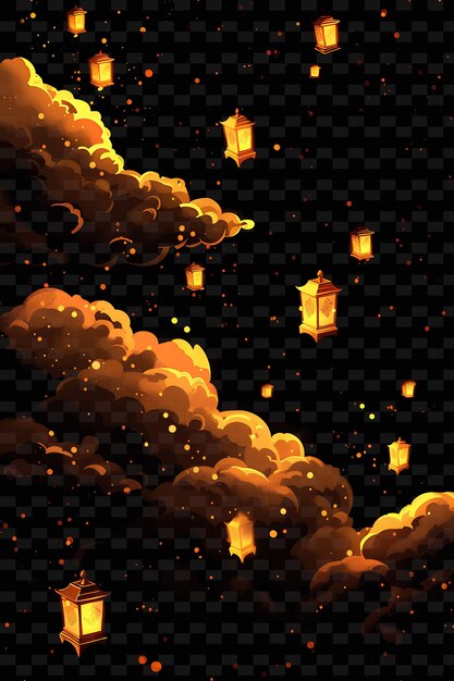 PSD psd radiant neon glow cloud art einzigartiges konzept-spiel-asset für abstrakte designs