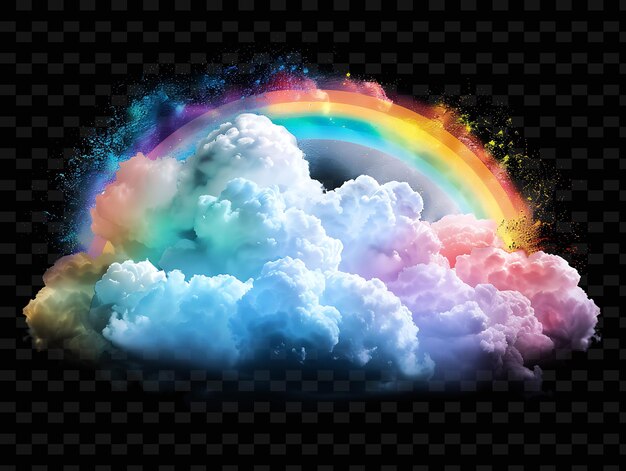 PSD psd radiant neon glow cloud art einzigartiges konzept-spiel-asset für abstrakte designs