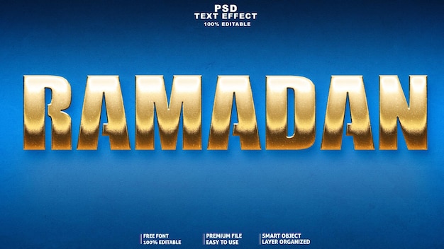 PSD Ramadán Eid al adha Mubarak efecto de texto