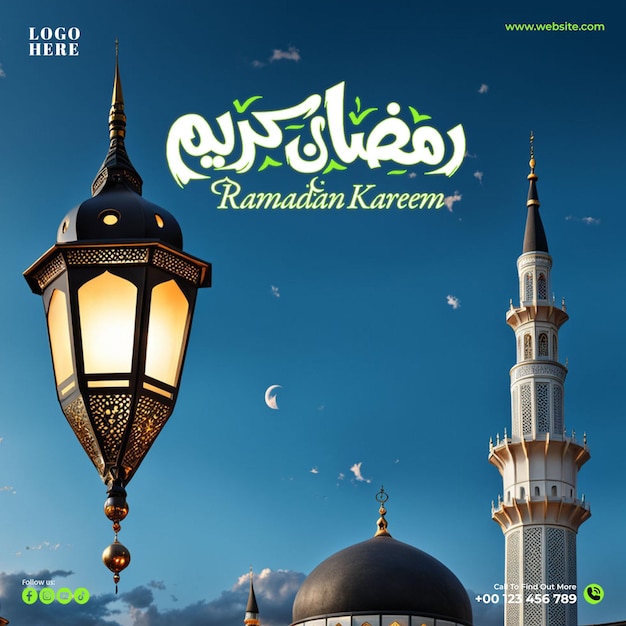 PSD Ramadan Kareem Bunner Social Media Post Design Vorlage für den Ramadan