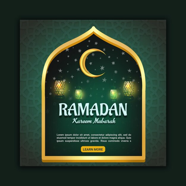 PSD psd ramadan kareem festival islâmico design de modelo de postagem de banner de mídia social