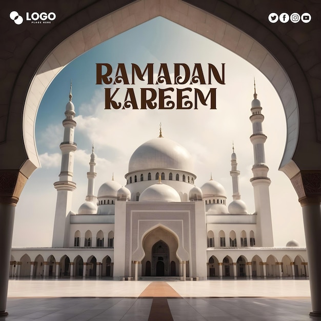PSD Ramadan Kareem festival islamico modello di post sui social media