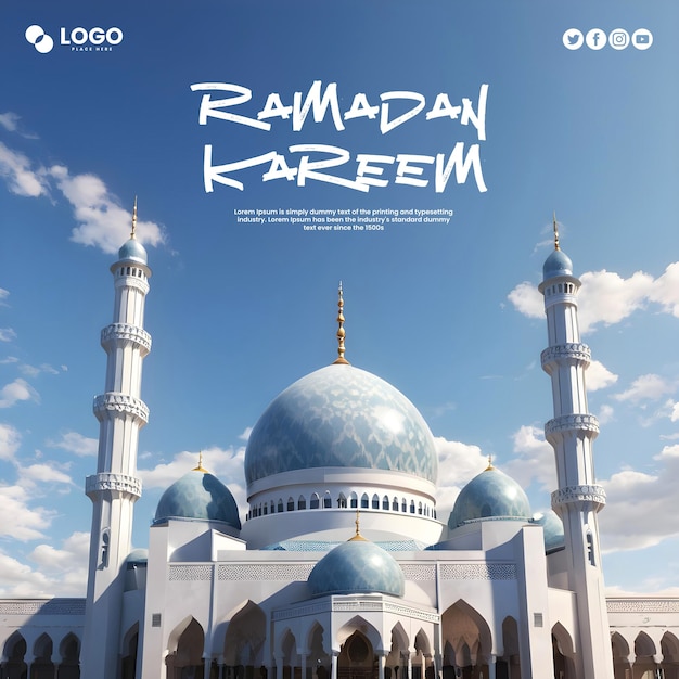 PSD Ramadan Kareem festival islâmico modelo de postagem de mídia social