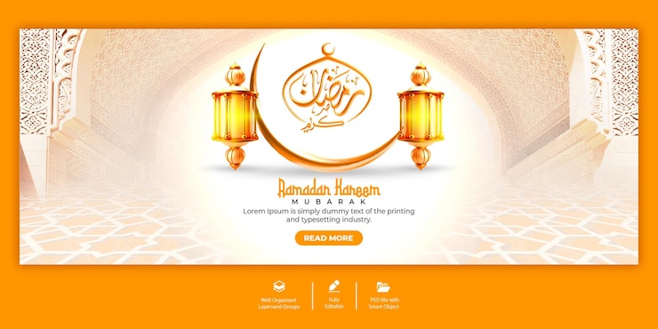 PSD psd ramadan kareem fête islamique traditionnelle couverture facebook religieuse