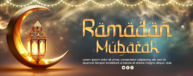 PSD Ramadan Kareem Grüße Social-Media-Post mit glühendem Effekt bearbeitbarer Text Ramadhan Hintergrund.