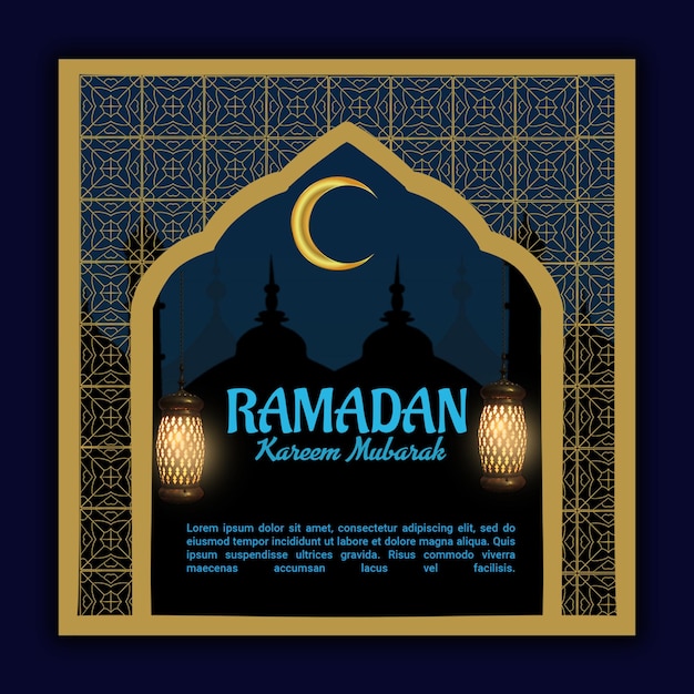 PSD psd ramadan kareem modèle de bannière design de modèle de poste de fête islamique