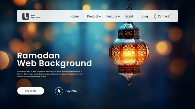 PSD psd ramadan lantern background web background