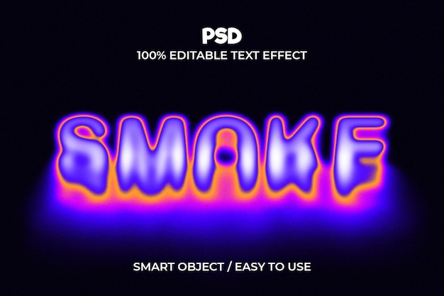 PSD-Rauchtexteffekt-Vorlagendesign