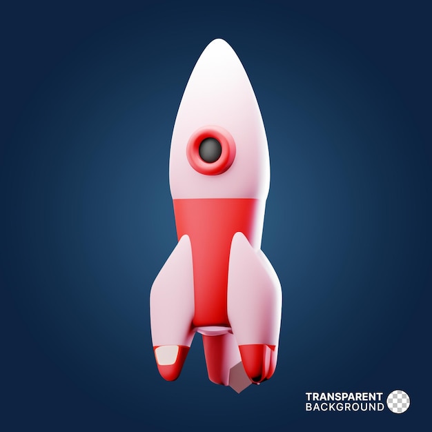 PSD-Raumschiff-Raketen-Symbol isoliert 3D-Render-Illustration