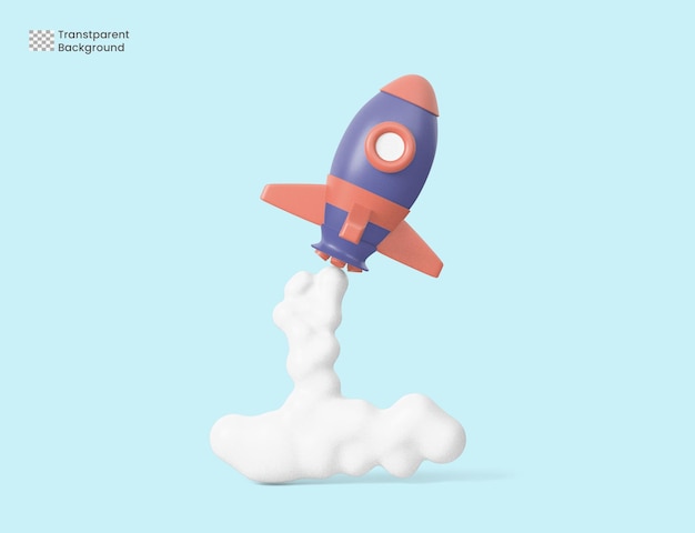 PSD razzo illustrazione 3d
