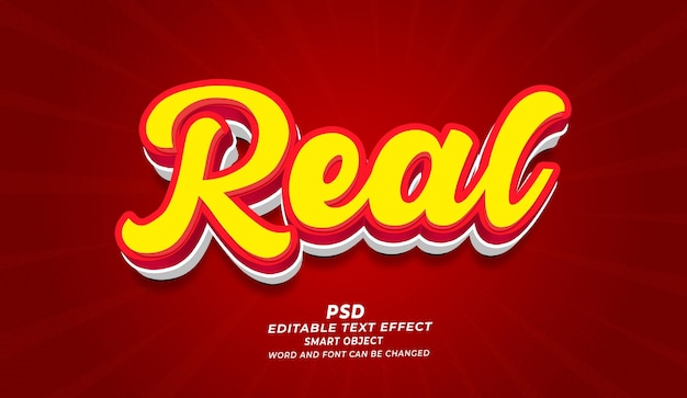PSD Real 3D Editável Texto Efeito Photoshop Template