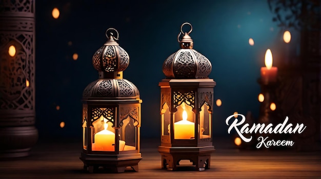 PSD psd realista ramadan mosque moon e bokeh islâmico ramadan eid mubarak kareem mesquita de fundo