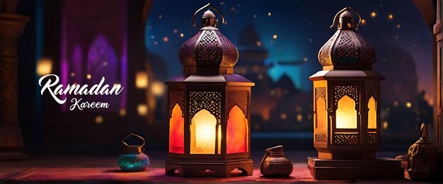 PSD psd realista ramadan mosque moon e bokeh islâmico ramadan eid mubarak kareem mesquita de fundo