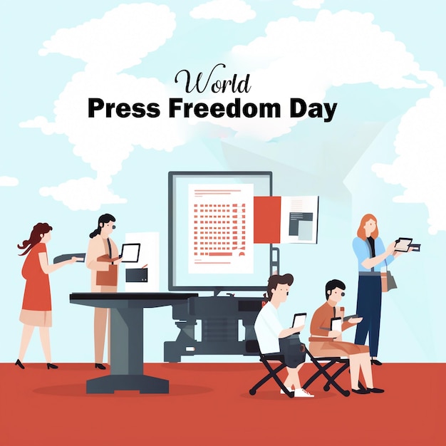 PSD psd réaliste journée mondiale de la liberté de la presse