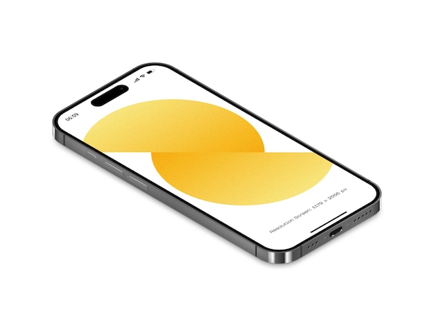 PSD-realistische iPhone 15 Pro Max 3D-Smartphone-Bildschirm-Mockup-Vorlage mit bearbeitbarem Hintergrund