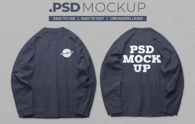 PSD-realistisches Mockup mit langem Ärmel