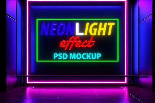 PSD psd-realistisches neonlicht-effekt-mockup