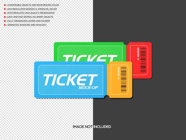 PSD psd realistisches ticketmodell