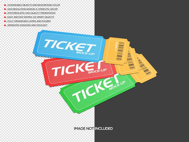 Psd realistisches Ticketmodell