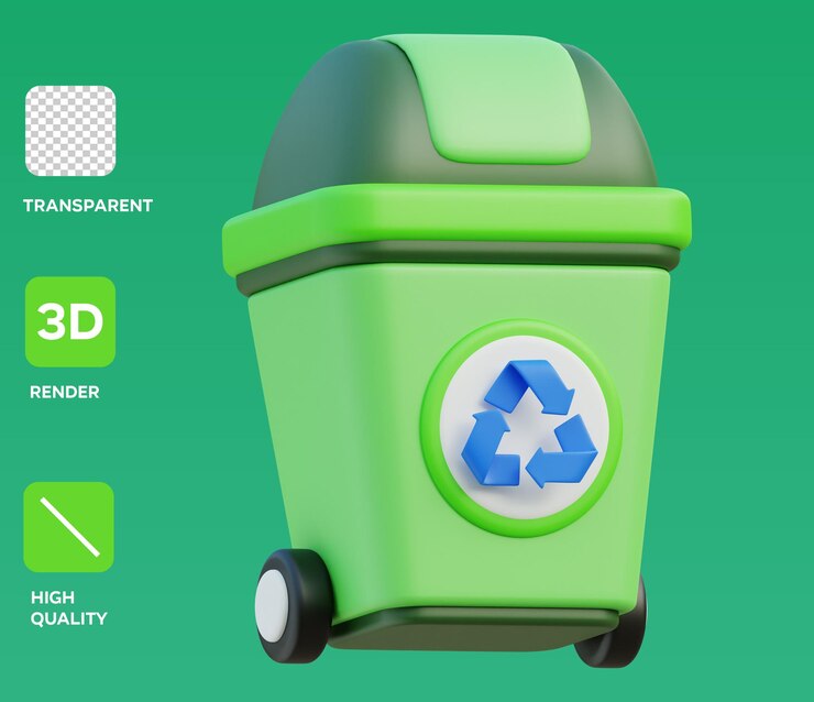 PSD psd recycling bin 3d illustration