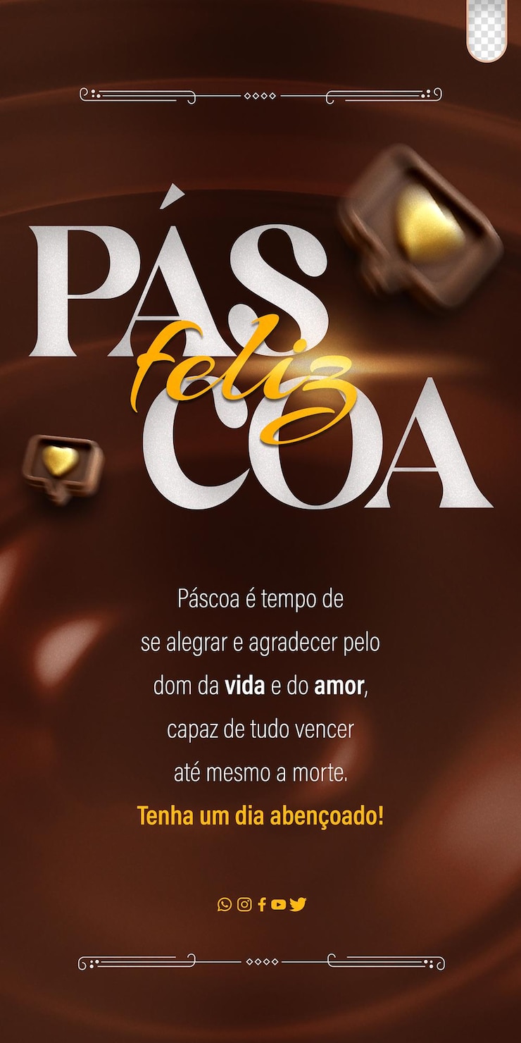 PSD psd para redes sociales de feliz pascua, evento promocional de feliz pascoa en brasil