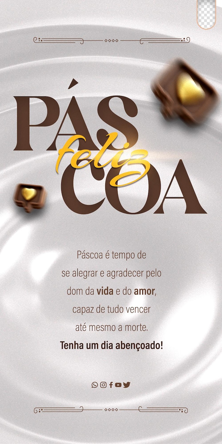 PSD psd para redes sociales de feliz pascua, evento promocional de feliz pascoa en brasil