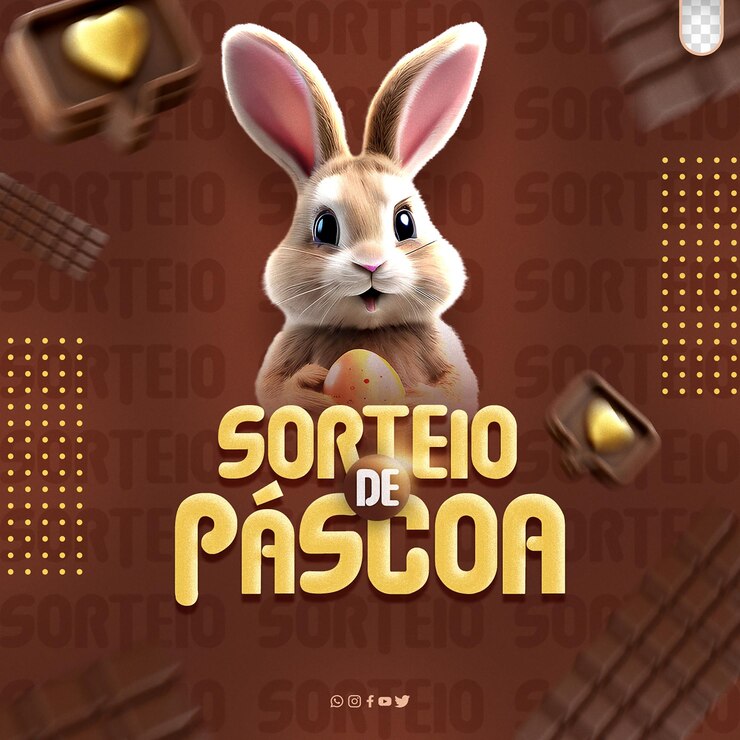 PSD psd para redes sociales de feliz pascua, evento promocional de feliz pascoa en brasil