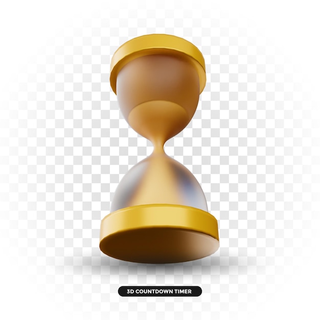 PSD reloj de arena reloj de arena icono aislado render 3d