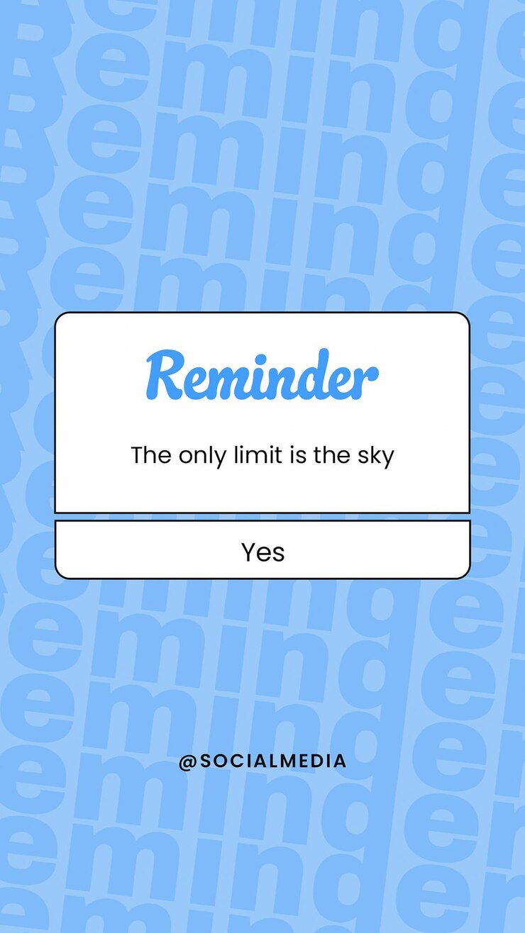 PSD psd reminder notification pop up design per i social media e il modello di storia di instagram
