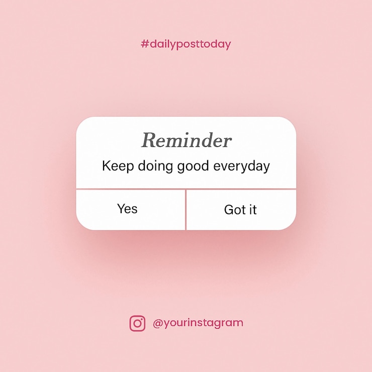 PSD psd reminder notification pop up template design with colored background for social media instagram