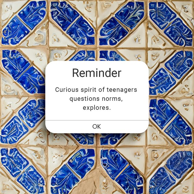 PSD psd reminder on tiles background instagram post template