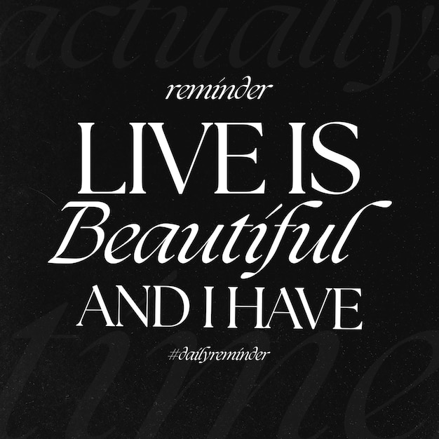 PSD Reminder Quotes Typographie Design für soziale Medien und Instagram Post Vorlage