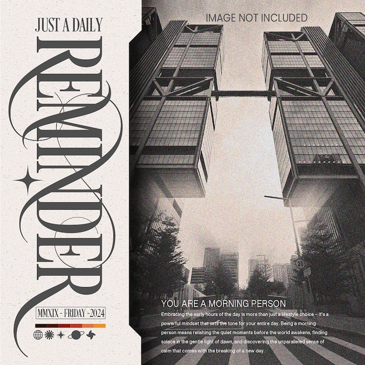 PSD psd reminder typography design per i social media e il modello di post di instagram