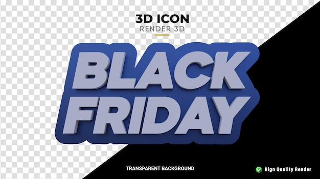 PSD Rendering 3d di venerdì nero isolato trama blu testo bianco di alta qualità