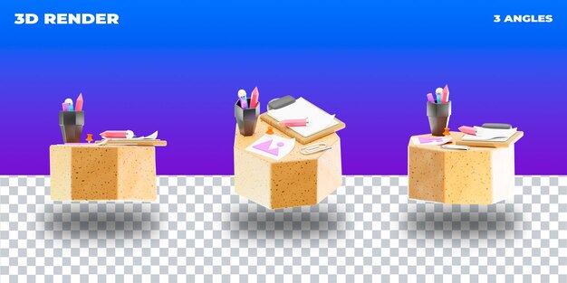 PSD rendering 3d illustrazione 3d icona 3d trasparente 3 angoli di ripresa