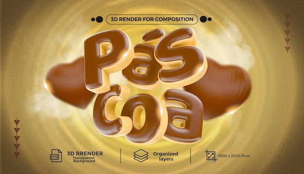 Psd_renderizadoe em 3D para campaña de ventasna semana da pascoa