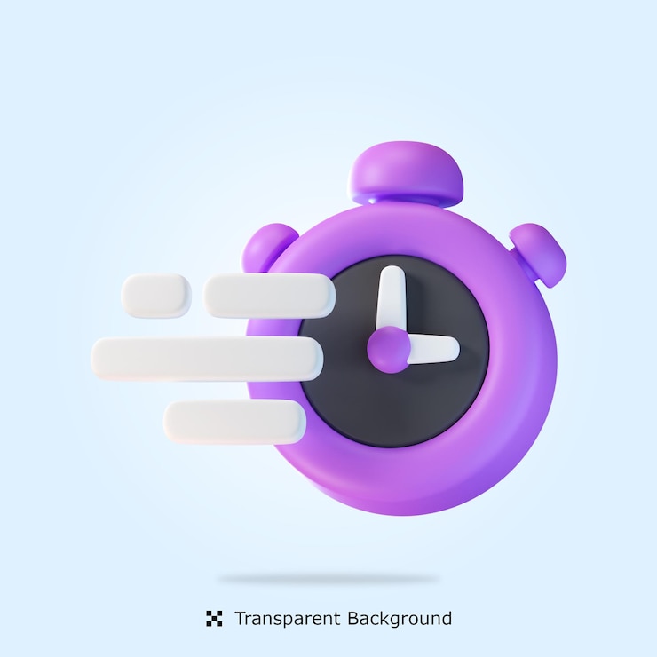 PSD psd rendu 3d temps rapide icône 3d illustration isolée
