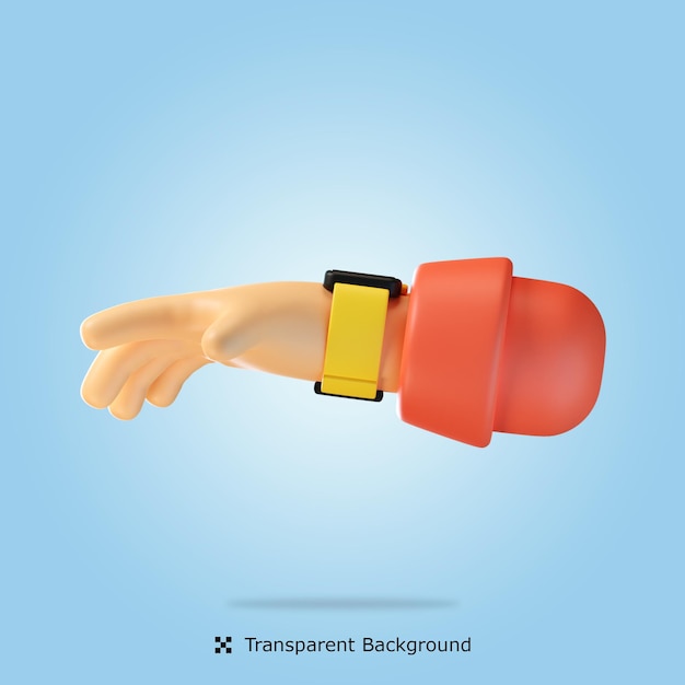 PSD Representación 3d gesto de mano relajado icono 3d ilustración aislada