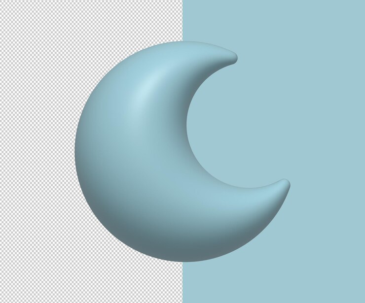 PSD psd representación 3d del icono de la luna