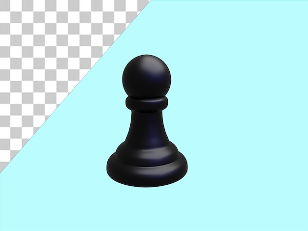 Psd Representación realista en 3d de piezas de ajedrez en un fondo transparente
