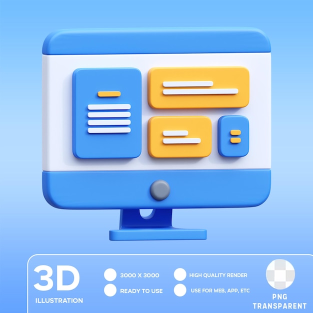 PSD psd-responsive design 3d-illustration