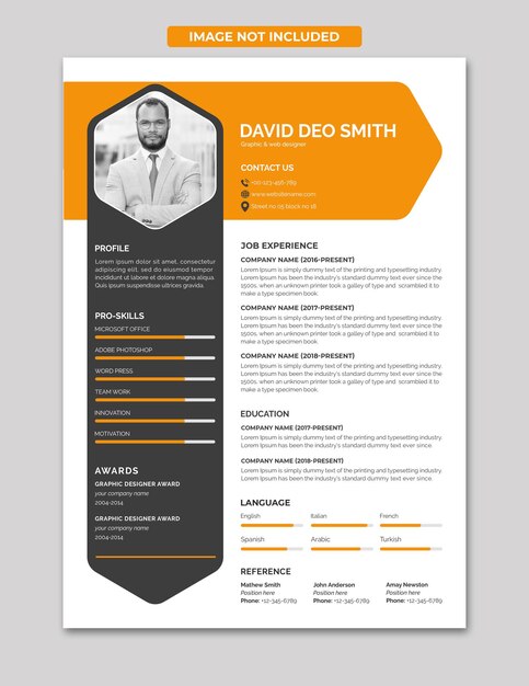 PSD psd resume cv design template